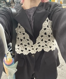 お花のかぎ針ビスチェ