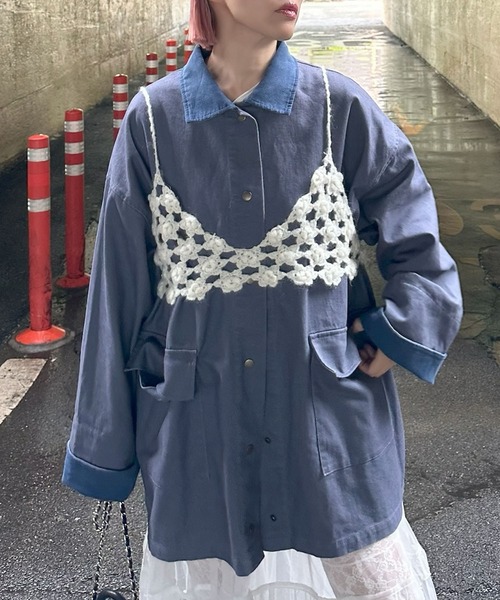 Alley Tokyo(アリートーキョー)の「お花のかぎ針ビスチェ(その他トップス・レディース・ダークグレー/ライトグレー/オフホワイト・FREE)」の14枚目の写真