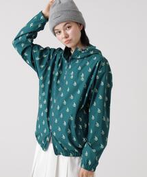 ゴシックロゴプリント裏メッシュフーディブルゾン (WOMENS)