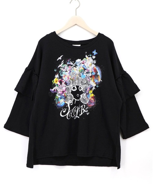 ScoLar(スカラー)の「ScoLar(スカラー) 花蝶スカラーちゃん ジャガードプルオーバー(Tシャツ/カットソー・レディース・ブラック/オフホワイト・MEDIUM)」の10枚目の写真