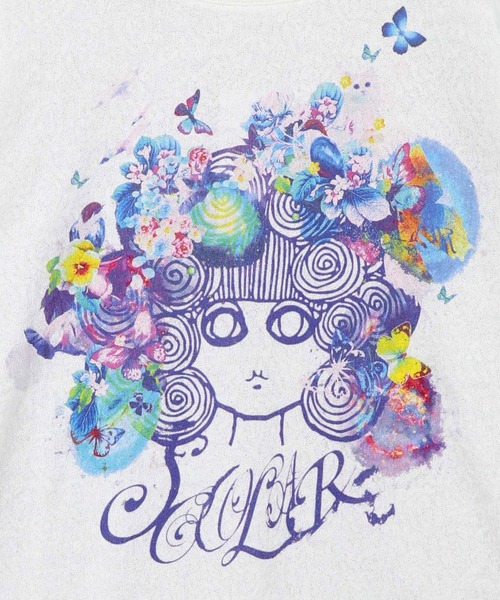 ScoLar(スカラー)の「ScoLar(スカラー) 花蝶スカラーちゃん ジャガードプルオーバー(Tシャツ/カットソー・レディース・ブラック/オフホワイト・MEDIUM)」の13枚目の写真