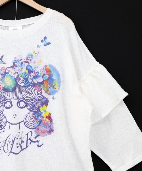 ScoLar(スカラー)の「ScoLar(スカラー) 花蝶スカラーちゃん ジャガードプルオーバー(Tシャツ/カットソー・レディース・ブラック/オフホワイト・MEDIUM)」の15枚目の写真