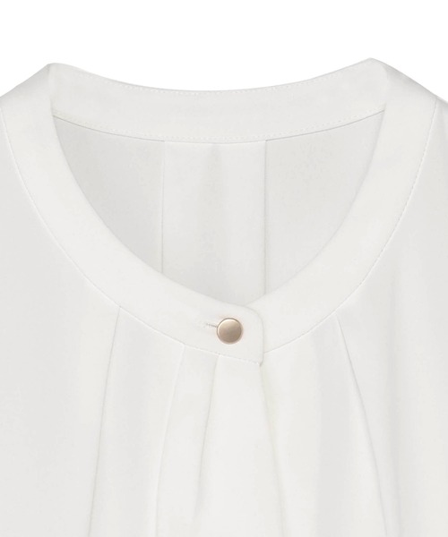TOKYO SHIRTS(トウキョウシャツ)の「マットジョーゼット ボウタイブラウス 長袖 レディースデザインシャツ(シャツ/ブラウス・レディース・ブラウン/ホワイト・M/L)」の5枚目の写真