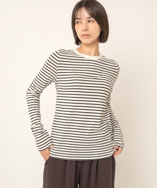 RNA-N(アールエヌエーエヌ)の「M2735 マシュマロタッチボーダークルーT(Tシャツ/カットソー・レディース・ネイビー/グレー/ボルドー/キナリ・FREE)」の6枚目の写真