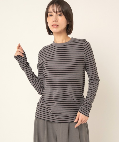 RNA-N(アールエヌエーエヌ)の「M2735 マシュマロタッチボーダークルーT(Tシャツ/カットソー・レディース・ネイビー/グレー/ボルドー/キナリ・FREE)」の9枚目の写真
