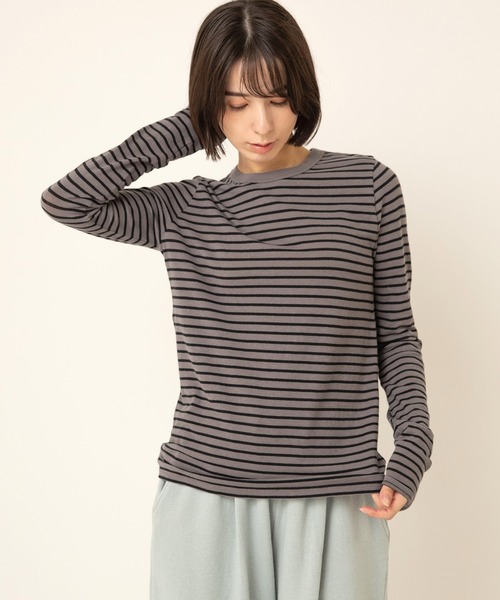 RNA-N(アールエヌエーエヌ)の「M2735 マシュマロタッチボーダークルーT(Tシャツ/カットソー・レディース・ネイビー/グレー/ボルドー/キナリ・FREE)」の11枚目の写真