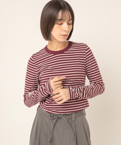 RNA-N(アールエヌエーエヌ)の「M2735 マシュマロタッチボーダークルーT(Tシャツ/カットソー・レディース・ネイビー/グレー/ボルドー/キナリ・FREE)」の17枚目の写真