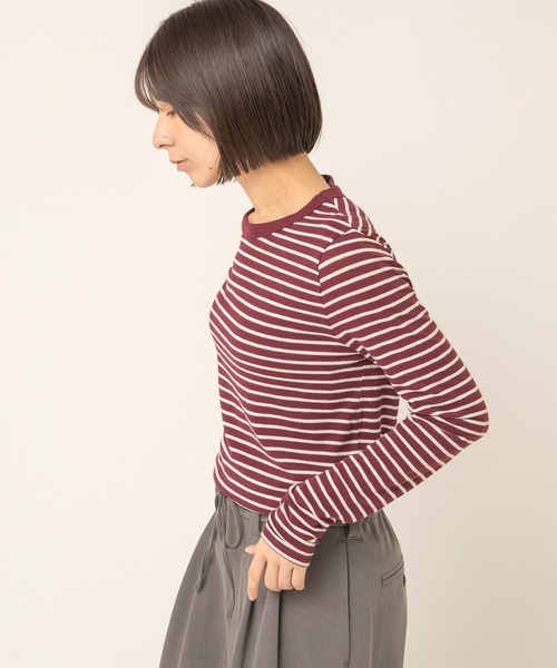 RNA-N(アールエヌエーエヌ)の「M2735 マシュマロタッチボーダークルーT(Tシャツ/カットソー・レディース・ネイビー/グレー/ボルドー/キナリ・FREE)」の19枚目の写真