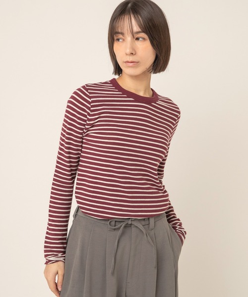 RNA-N(アールエヌエーエヌ)の「M2735 マシュマロタッチボーダークルーT(Tシャツ/カットソー・レディース・ネイビー/グレー/ボルドー/キナリ・FREE)」の18枚目の写真