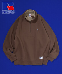 限定展開 RUSSELL ATHLETIC/ラッセルアスレチック RUSSELL ATHLETIC × FREAK'S STORE / 別注 ワンポイントロゴ フェイクレイヤード スタンド ジップスウェット