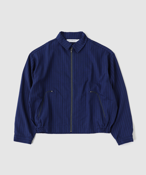 SandWaterr(サンドウォーター)の「SandWaterr / サンドウォーター CRAFTED BLOUSON / POLY MIX TWILL STRIPE(その他アウター・メンズ・ネイビー/チャコールグレー・1/2)」の1枚目の写真