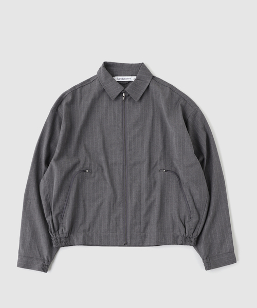 SandWaterr(サンドウォーター)の「SandWaterr / サンドウォーター CRAFTED BLOUSON / POLY MIX TWILL STRIPE(その他アウター・メンズ・ネイビー/チャコールグレー・1/2)」の2枚目の写真