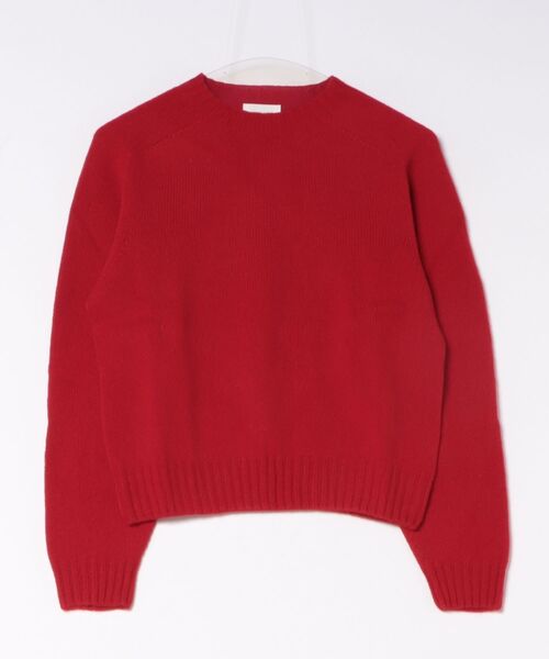 Morris & Sons（モリスアンドサンズ）の「MORRIS & SONS | ジーロンラム クルーネックニット（ニット/セーター・レディース・グリーン/イエロー/パープル系その他/ブルー系その他/ピンク系その他/ブラウン系その他/オートミール/レッド/ブラック・00/0）」の9枚目の写真