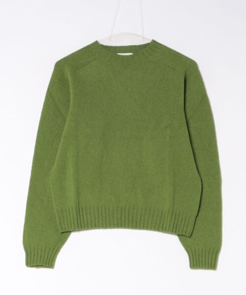 Morris & Sons（モリスアンドサンズ）の「MORRIS & SONS | ジーロンラム クルーネックニット（ニット/セーター・レディース・グリーン/イエロー/パープル系その他/ブルー系その他/ピンク系その他/ブラウン系その他/オートミール/レッド/ブラック・00/0）」の4枚目の写真