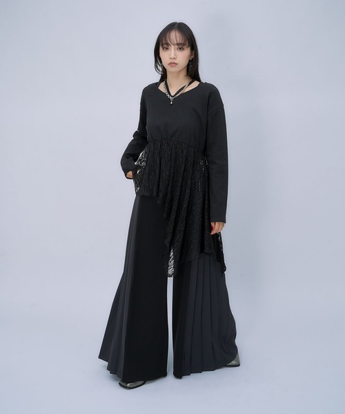 HARE（ハレ）の「アシメレースレイヤーカットソー(HARE)（Tシャツ/カットソー・レディース・ホワイト/ブラック・FREE）」の20枚目の写真