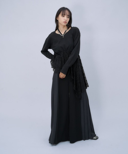 HARE（ハレ）の「アシメレースレイヤーカットソー(HARE)（Tシャツ/カットソー・レディース・ホワイト/ブラック・FREE）」の21枚目の写真