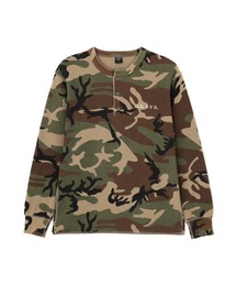 《WEB&DEPOT限定》HONEYCOMB HENRY WAFFLE L/S T-SHIRT / ハニカム ヘンリー ワッフル 長袖Tシャツ / AVIREX / アヴィレックス
