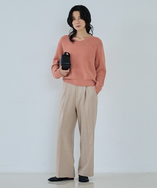 qualite（カリテ）の「【セットアップ可能】ウールサキソニータックパンツ（その他パンツ・レディース・ブラック/ベージュ・34/38/36）」の3枚目の写真