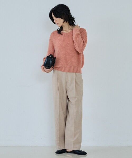 qualite（カリテ）の「【セットアップ可能】ウールサキソニータックパンツ（その他パンツ・レディース・ブラック/ベージュ・34/38/36）」の4枚目の写真