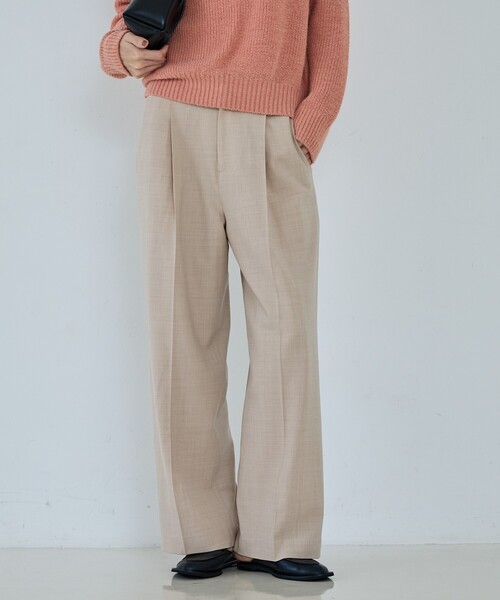 qualite（カリテ）の「【セットアップ可能】ウールサキソニータックパンツ（その他パンツ・レディース・ブラック/ベージュ・34/38/36）」の7枚目の写真