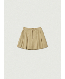 Wael Pleats Mini Skirt_Beige