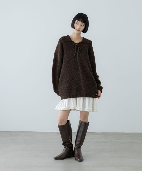 LOWRYS FARM(ローリーズファーム)の「レースアップミニワンピース/2P 1094312(ワンピース・レディース・ブラウン/グリーン/アイボリー・FREE)」の13枚目の写真
