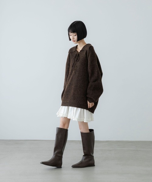 LOWRYS FARM(ローリーズファーム)の「レースアップミニワンピース/2P 1094312(ワンピース・レディース・ブラウン/グリーン/アイボリー・FREE)」の10枚目の写真