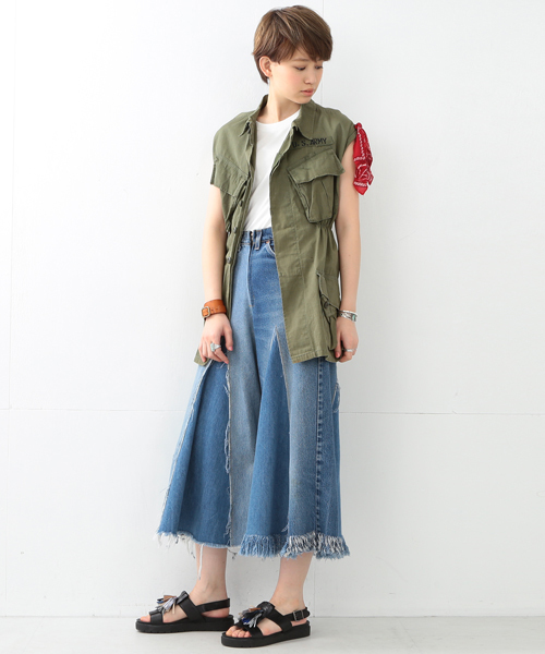 Ray BEAMS（レイビームス）の「Ray BEAMS / ショルダータック ノースリーブ T（Tシャツ/カットソー・レディース・オフホワイト/チャコールグレー/ミント・ONE SIZE）」の5枚目の写真