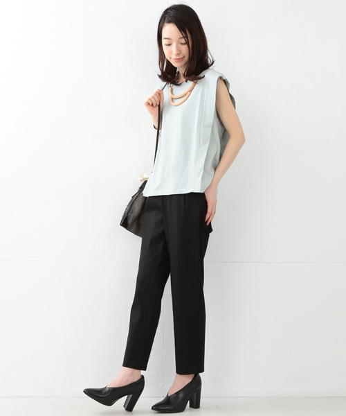 Ray BEAMS（レイビームス）の「Ray BEAMS / ショルダータック ノースリーブ T（Tシャツ/カットソー・レディース・オフホワイト/チャコールグレー/ミント・ONE SIZE）」の8枚目の写真