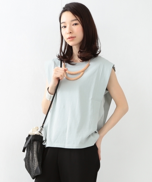 Ray BEAMS（レイビームス）の「Ray BEAMS / ショルダータック ノースリーブ T（Tシャツ/カットソー・レディース・オフホワイト/チャコールグレー/ミント・ONE SIZE）」の11枚目の写真