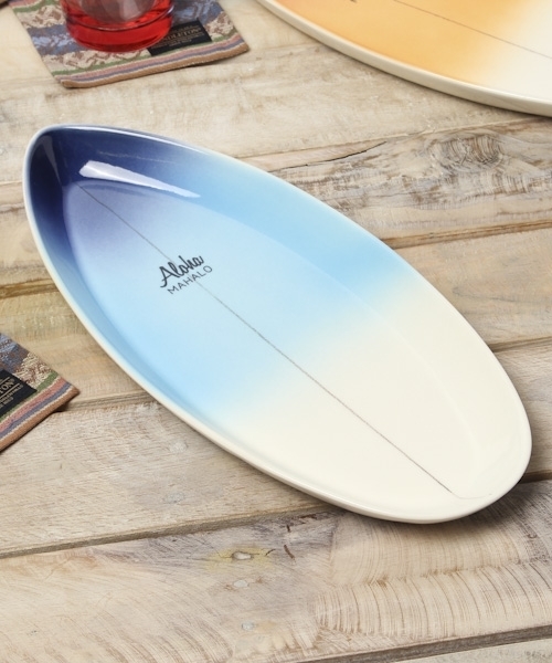 BAYFLOW(ベイフロー)の「BAYFLOW/ALOHAサーフボードプレート(食器)」|ブルー