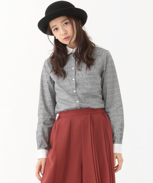 earth music&ecology（アースミュージックアンドエコロジー）の「【2016Autumn】《シャキシャキシャツ》ラウンド（シャツ/ブラウス・レディース・ネイビー/ブラウン/オフホワイト/グリーン/その他1・S/SMALL/MEDIUM）」の5枚目の写真