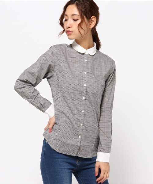 earth music&ecology（アースミュージックアンドエコロジー）の「【2016Autumn】《シャキシャキシャツ》ラウンド（シャツ/ブラウス・レディース・ネイビー/ブラウン/オフホワイト/グリーン/その他1・S/SMALL/MEDIUM）」の15枚目の写真