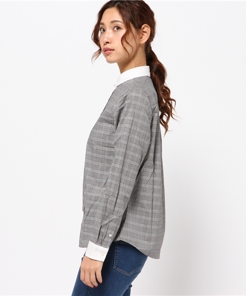 earth music&ecology（アースミュージックアンドエコロジー）の「【2016Autumn】《シャキシャキシャツ》ラウンド（シャツ/ブラウス・レディース・ネイビー/ブラウン/オフホワイト/グリーン/その他1・S/SMALL/MEDIUM）」の7枚目の写真