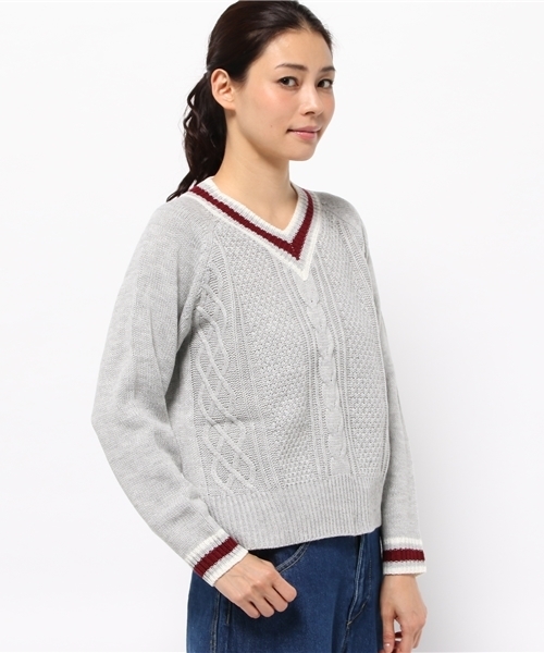 WEGO(ウィゴー)の「WEGO/チルデンニット(ニット/セーター・レディース・ピンク/ネイビー/オフホワイト/杢グレー・FREE)」の12枚目の写真