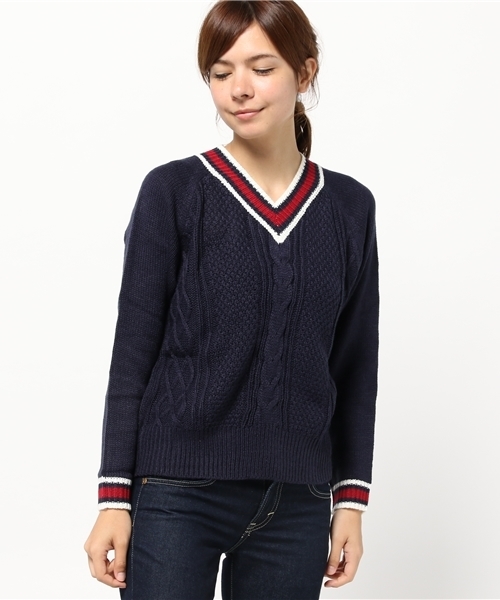 WEGO(ウィゴー)の「WEGO/チルデンニット(ニット/セーター・レディース・ピンク/ネイビー/オフホワイト/杢グレー・FREE)」の13枚目の写真