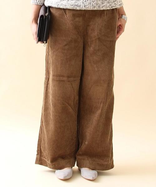 coen（コーエン）の「コーデュロイワイドパンツ（その他パンツ・レディース・ベージュ/ネイビー・LARGE/MEDIUM）」の7枚目の写真