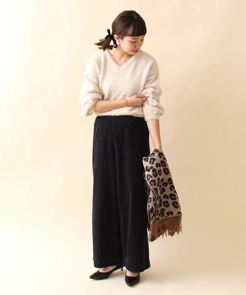 coen（コーエン）の「コーデュロイワイドパンツ（その他パンツ・レディース・ベージュ/ネイビー・LARGE/MEDIUM）」の12枚目の写真