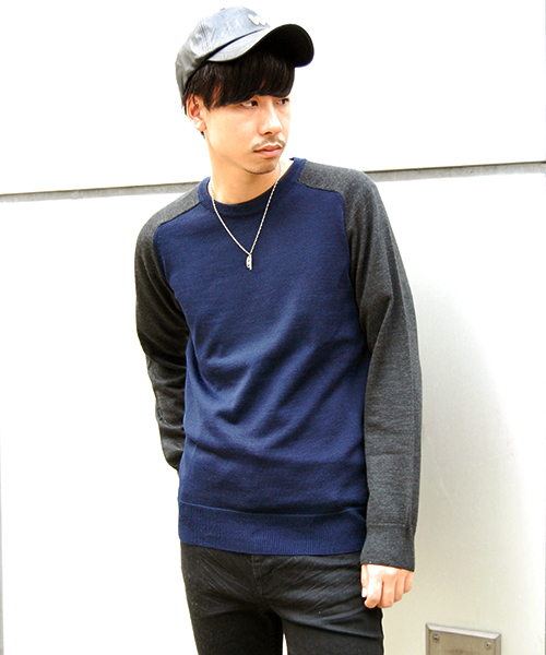 CUSTOM CULTURE（カスタムカルチャー）の「【CUSTOM CULTURE】　Italy made クルーネックセーター　ハイゲージ（ニット/セーター・メンズ・ブラック/グレー系その他/レッド系その他/ブルー系その他・2/3）」の3枚目の写真