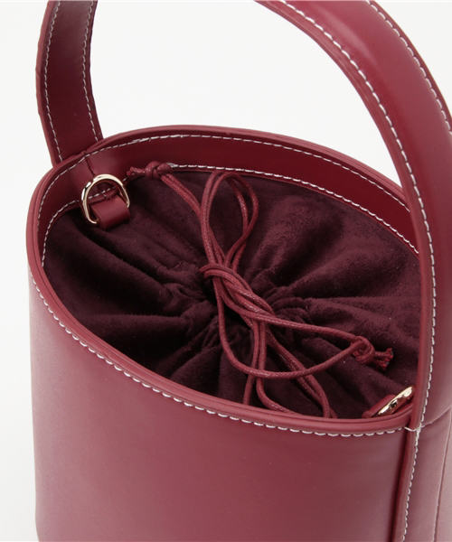 PLAIN CLOTHING（プレーンクロージング）の「ミニバケツハンドバッグ【PLAIN CLOTHING】（ショルダーバッグ・レディース・キャメル/ブラック/ワイン・FREE）」の10枚目の写真