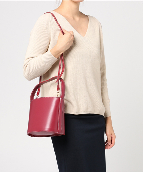 PLAIN CLOTHING（プレーンクロージング）の「ミニバケツハンドバッグ【PLAIN CLOTHING】（ショルダーバッグ・レディース・キャメル/ブラック/ワイン・FREE）」の7枚目の写真