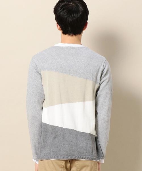 BEAUTY&YOUTH UNITED ARROWS(ビューティーアンドユースユナイテッドアローズ)の「BY カラーブロック レイヤード ニット ◆(ニット/セーター・メンズ・ライム/ネイビー/グレー・MEDIUM/SMALL/LARGE/X-LARGE)」の10枚目の写真