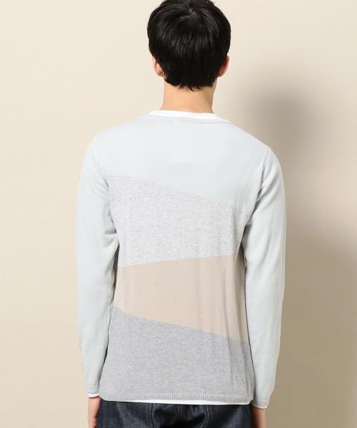 BEAUTY&YOUTH UNITED ARROWS(ビューティーアンドユースユナイテッドアローズ)の「BY カラーブロック レイヤード ニット ◆(ニット/セーター・メンズ・ライム/ネイビー/グレー・MEDIUM/SMALL/LARGE/X-LARGE)」の7枚目の写真