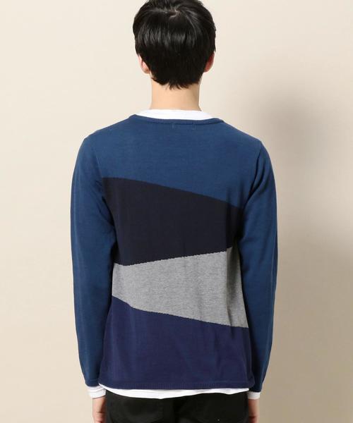 BEAUTY&YOUTH UNITED ARROWS(ビューティーアンドユースユナイテッドアローズ)の「BY カラーブロック レイヤード ニット ◆(ニット/セーター・メンズ・ライム/ネイビー/グレー・MEDIUM/SMALL/LARGE/X-LARGE)」の5枚目の写真