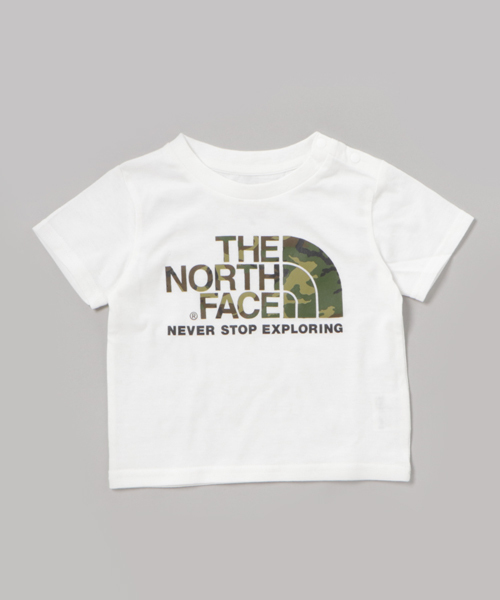 THE NORTH FACE(ザノースフェイス)の「ザ・ノース・フェイス キッズ&ベビーカットソー / ショートスリーブカモロゴティー(Tシャツ/カットソー・キッズ・ホワイト/ブラック/ミックスグレー・110/130/150/140/80/90/100/120)」の1枚目の写真