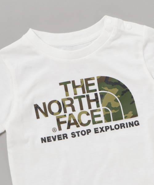 THE NORTH FACE(ザノースフェイス)の「ザ・ノース・フェイス キッズ&ベビーカットソー / ショートスリーブカモロゴティー(Tシャツ/カットソー・キッズ・ホワイト/ブラック/ミックスグレー・110/130/150/140/80/90/100/120)」の5枚目の写真
