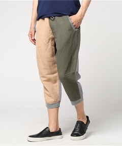 綿麻リブクロップドパンツ