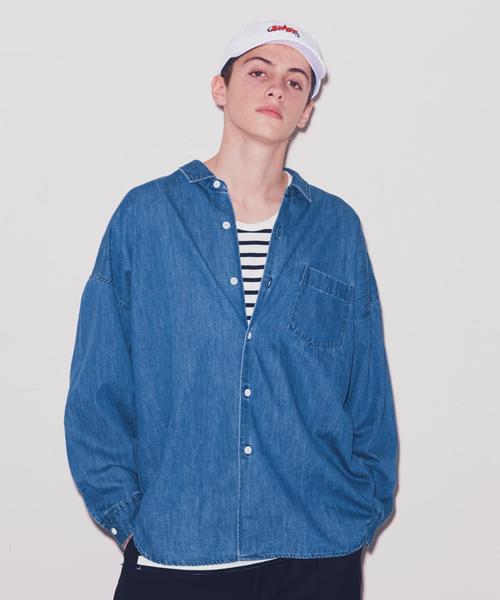 MONKEY TIME(モンキータイム)の「<monkey time> DENIM DROPPED SHOULDER SHIRT/シャツ(シャツ/ブラウス・メンズ・ターコイズブルー・SMALL/LARGE/X-LARGE/MEDIUM)」の2枚目の写真