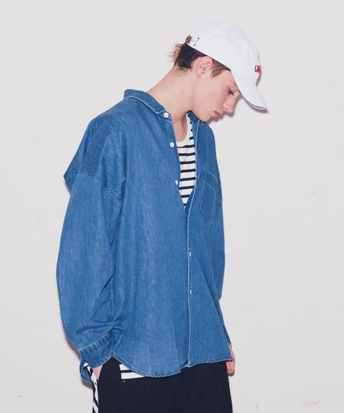 MONKEY TIME(モンキータイム)の「<monkey time> DENIM DROPPED SHOULDER SHIRT/シャツ(シャツ/ブラウス・メンズ・ターコイズブルー・SMALL/LARGE/X-LARGE/MEDIUM)」の3枚目の写真