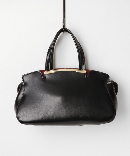 VitaFelice（ヴィータフェリーチェ）の「牛革2wayラウンドハンドバッグ（ハンドバッグ・レディース・ブラック/アイボリー/キャメル/ブラック×ブラック・FREE）」の8枚目の写真